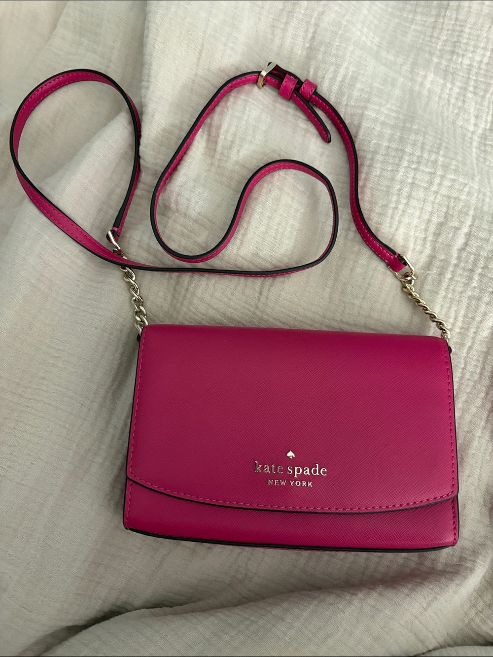 kate spade Hot Pink Leather Crossbody Wallet